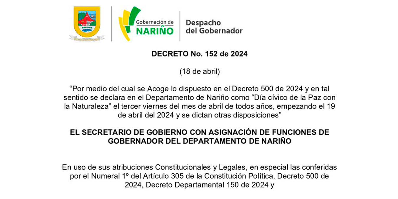 Gobernación de Nariño se une al Día Cívico de la Paz con la Naturaleza ...