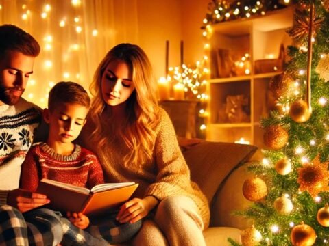 Familia en Navidad, con inteligencia artificial