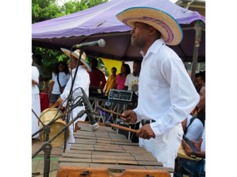 Músico tocando marimba en Tumaco, Nariño