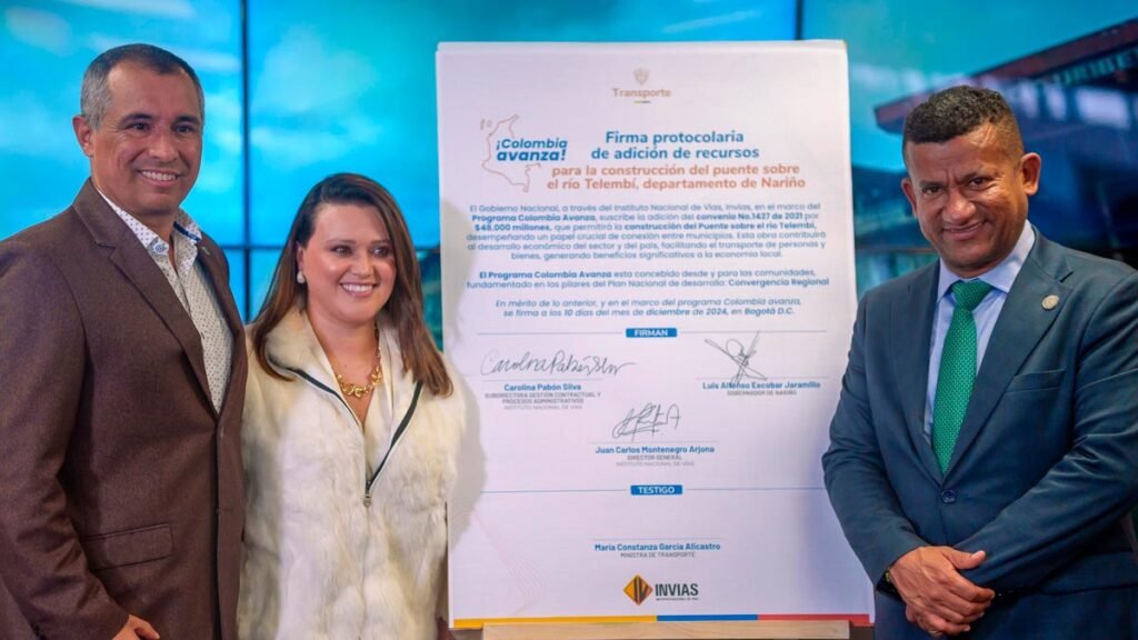 recursos para el puente sobre el río Telembí, que comunica a Barbacoas y Magüí Payán