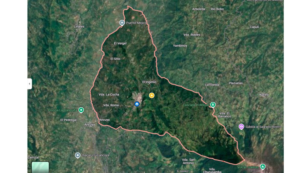 Mapa del municipio de Sandoná
