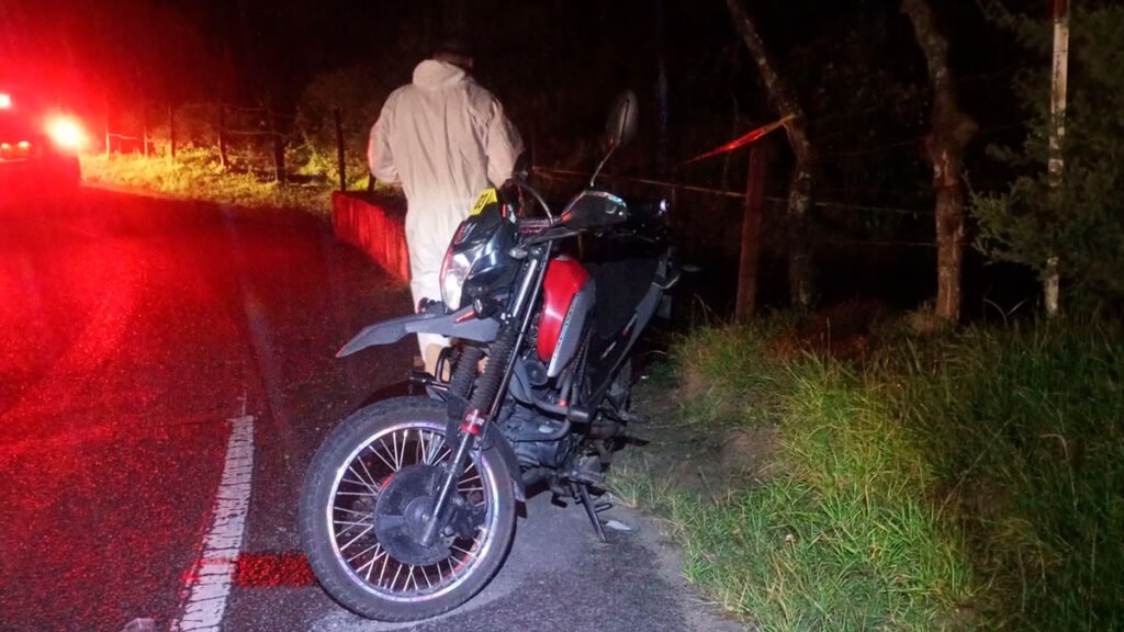 Accidente de una motocicleta en El Chorrillo, Nariño