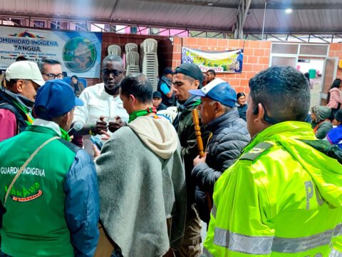 Reunión de manifestantes de Tangua con el secretario de gobierno Benildo Estupiñán