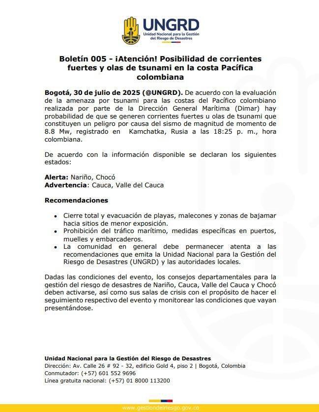 Boletín de la UNGRD
