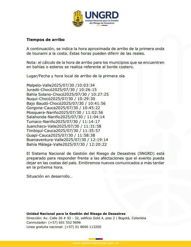 Boletín de la UNGRD