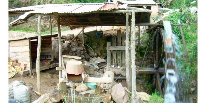 Máquina artesanal para procesar oro