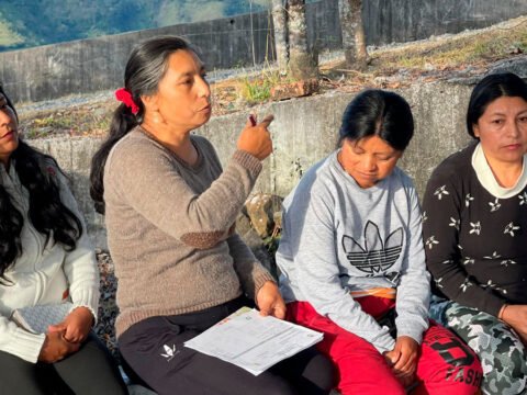 Socialización de construcción de cinta huella en San José, Santa Rosa, Sandoná