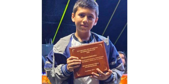 Nelson David Acosta Zambrano, joven trompetista de Ancuya