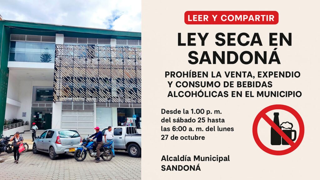 Ley seca en Sandoná