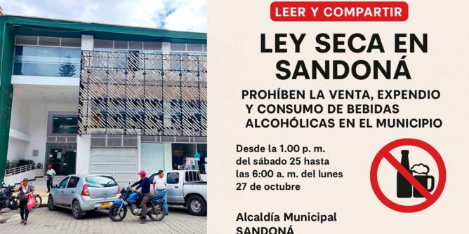 Ley seca en Sandoná