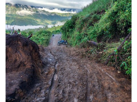 Derrumbe en la vía a San Bernardo, Sandoná
