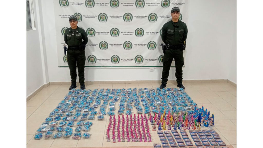 Pólvora incautada por la Policía