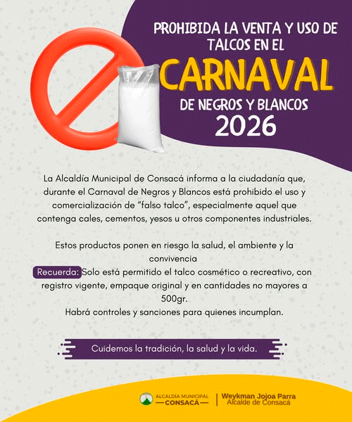 Prohíben el uso de falso talco en Consacá