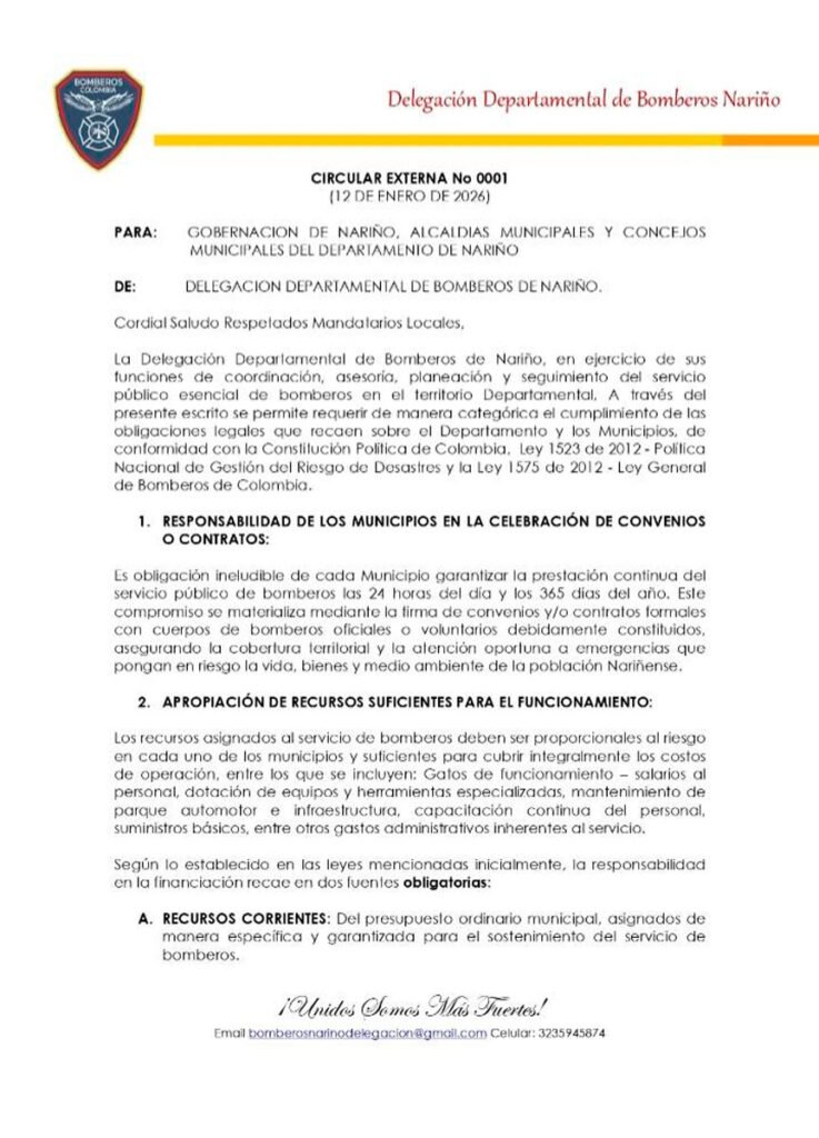Circular Delegación Departamental de Bomberos