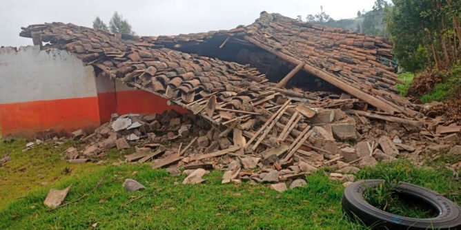 Falla geológica en la vereda Nariño, Ospina
