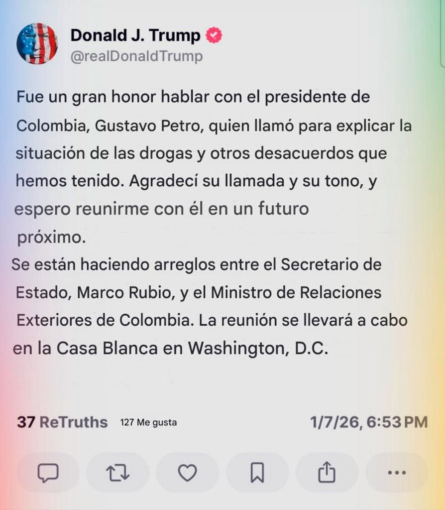Mensaje del presidente Trump