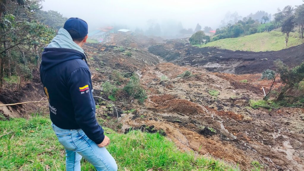 Vista superior de la avalancha de La Oscurana