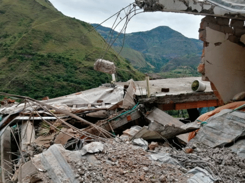 Casa afectada en Pilcuán Viejo, Imués