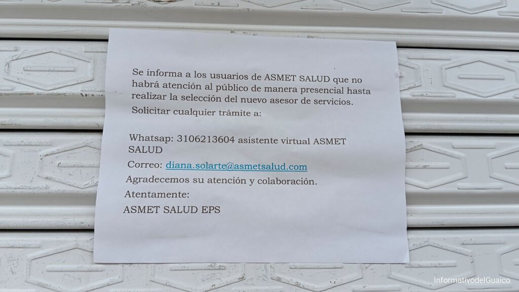 Oficina de Asmet en Sandoná