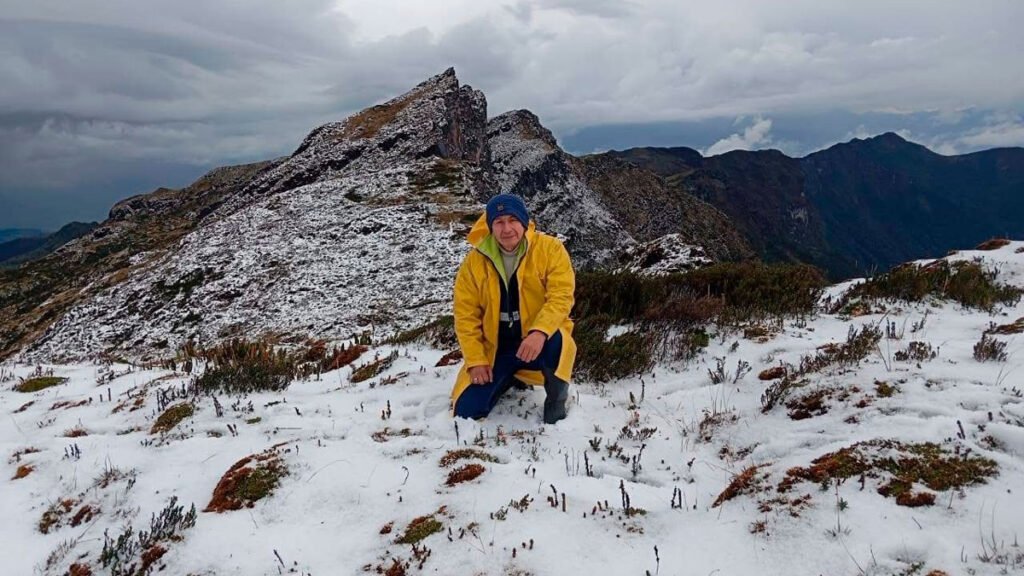 Volcán Galeras nevado este lunes