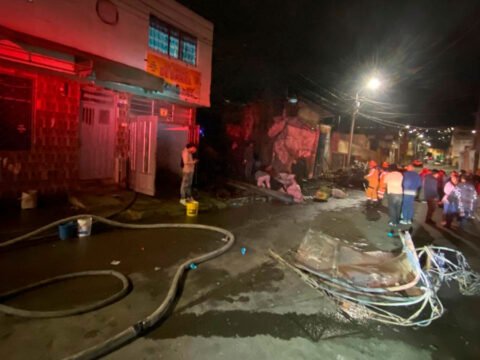Incendio barrio El Progreso de Pasto