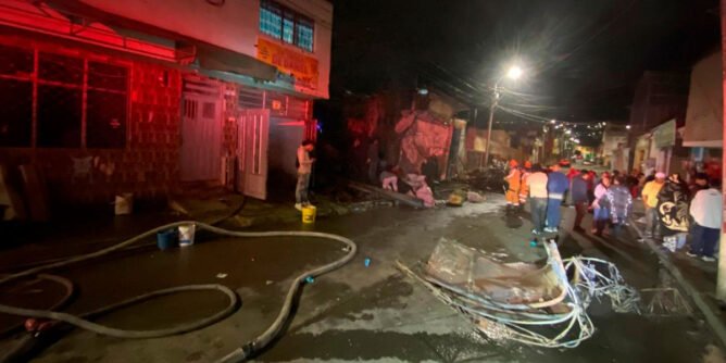 Incendio barrio El Progreso de Pasto