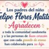 Mensaje padres del niño