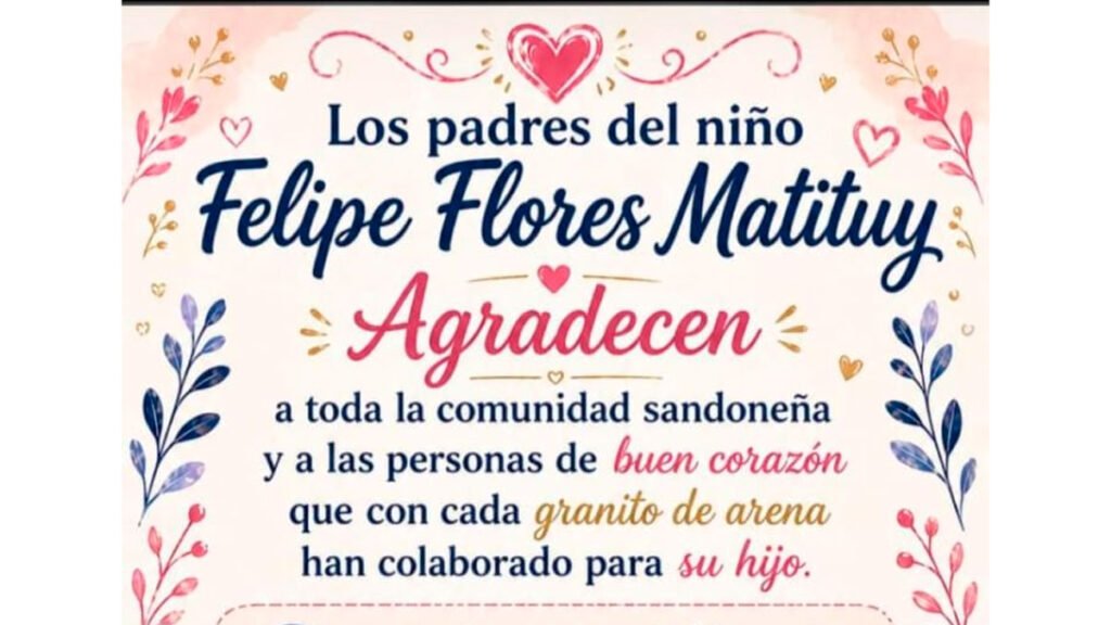 Mensaje padres del niño