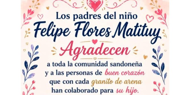 Mensaje padres del niño