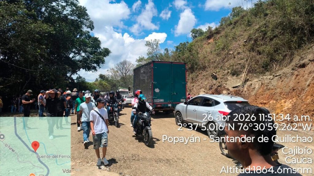 Paso en El Túnel, Cajibío, en la vía Panamericana