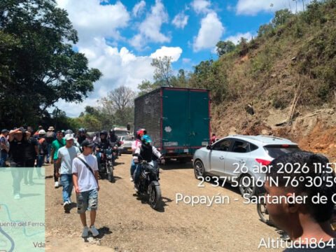 Paso en El Túnel, Cajibío, en la vía Panamericana