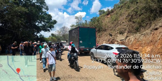 Paso en El Túnel, Cajibío, en la vía Panamericana