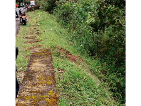 Sector de la vía Circunvalar Galeras por donde se salió de la vía un vehículo