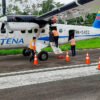El Charco despega hacia nuevas oportunidades con la reapertura de su aeropuerto y ruta aérea con Cali Avión de Satena en el aeropuerto de El Charco