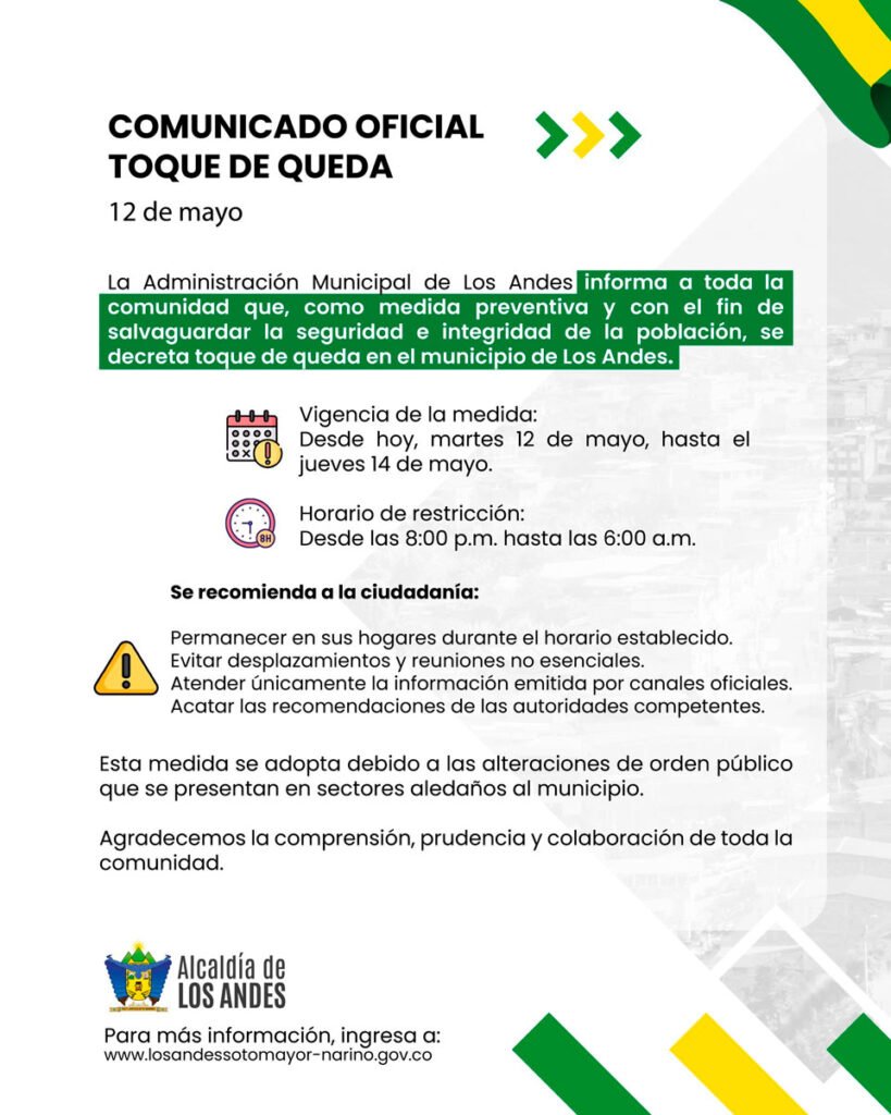 Toque de queda en Los Andes