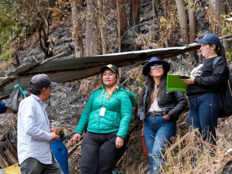 Anuncios tras incendio forestal en San Mateo, Puerres
