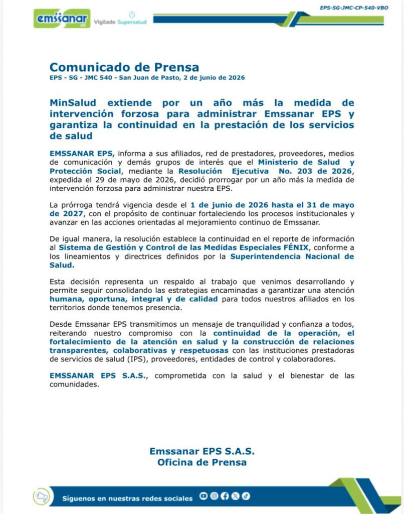 Comunicado de Emssanar
