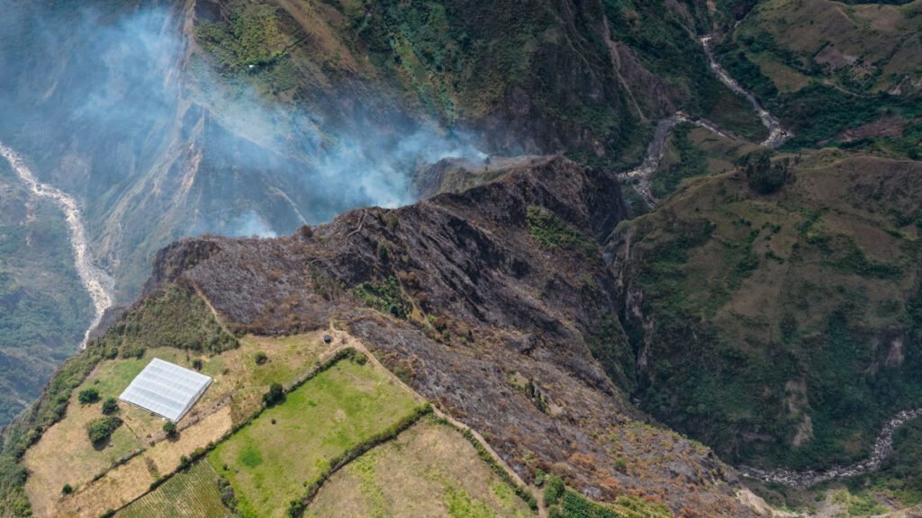 Incendio forestal en San Mateo, Puerres
