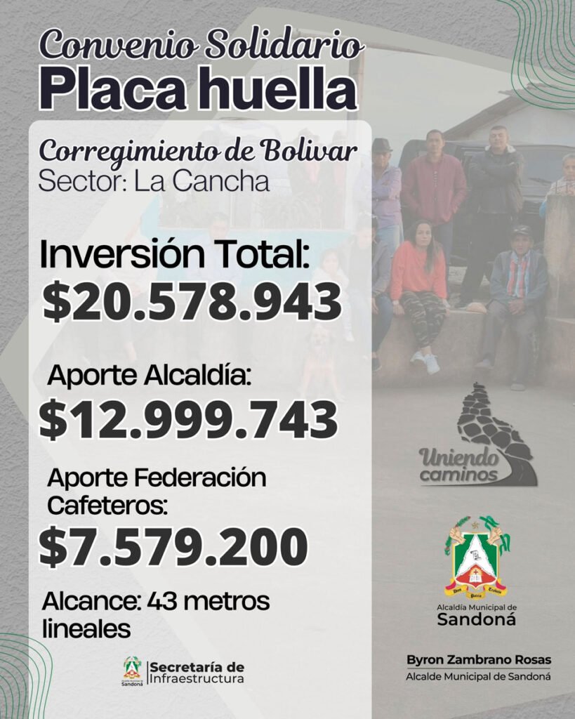 Placa huella en Bolívar