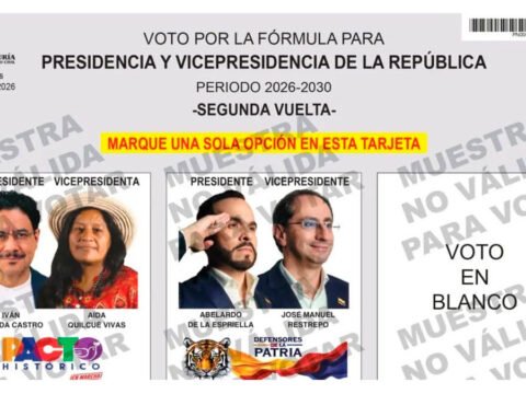 Tarjeta electoral segunda vuelta