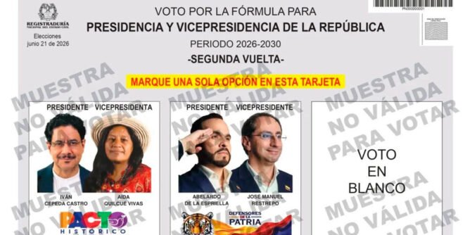 Tarjeta electoral segunda vuelta
