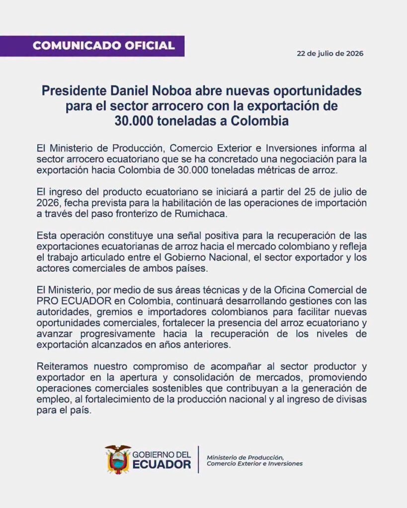 Comunicado Ecuador