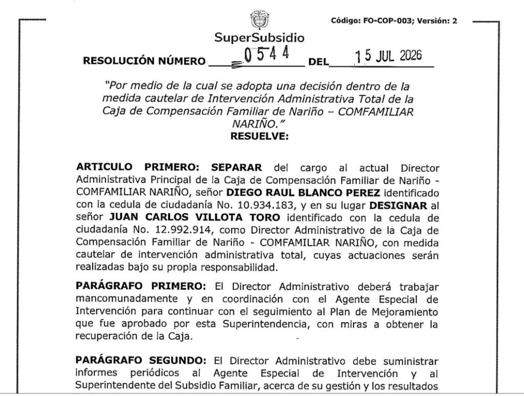 Resolución Comfamiliar