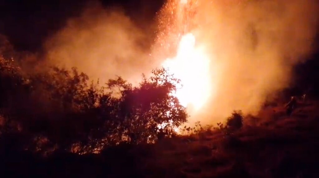 Incendio forestal en Santa Bárbara, Sandoná