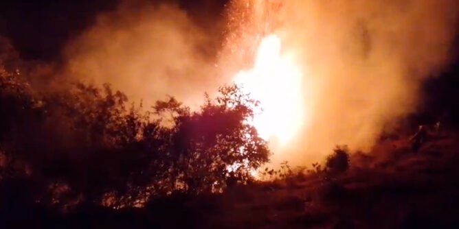 Incendio forestal en Santa Bárbara, Sandoná