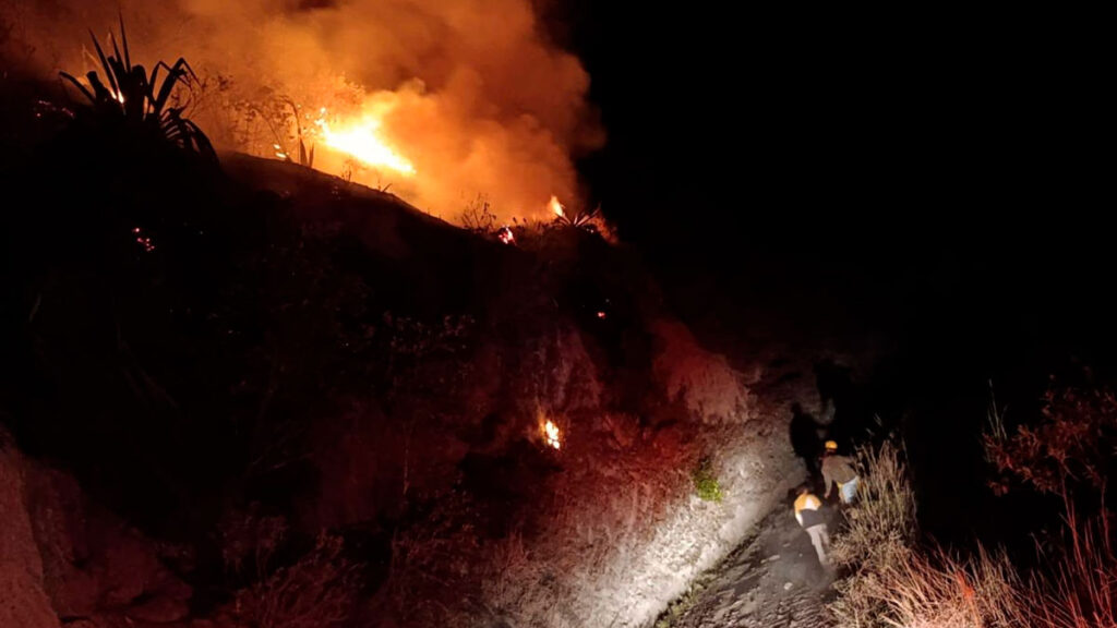 Incendio forestal en la vereda Tasmag, Cumbal