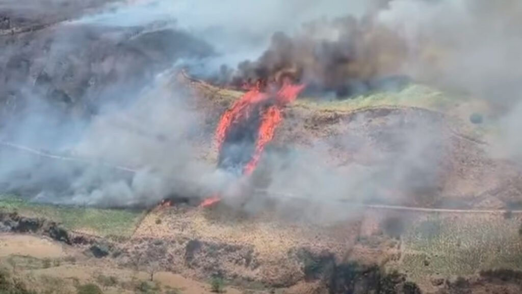 incendio forestal en Ancuya