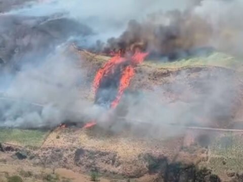 incendio forestal en Ancuya