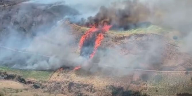 incendio forestal en Ancuya
