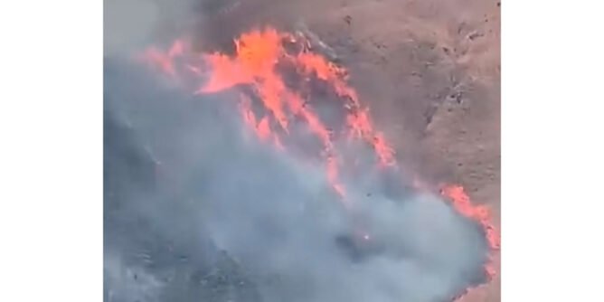 Incendio forestal en La Unión